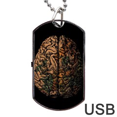 Always On My Mind Brain Map Vintage Dog Tag Usb Flash (two Sides) by uniart180623