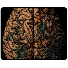 Always On My Mind Brain Map Vintage Two Sides Fleece Blanket (medium) by uniart180623