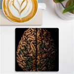 Always On My Mind Brain Map Vintage UV Print Square Tile Coaster  Front