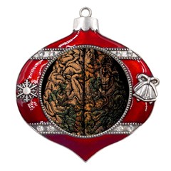 Always On My Mind Brain Map Vintage Metal Snowflake And Bell Red Ornament by uniart180623