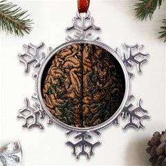 Always On My Mind Brain Map Vintage Metal Large Snowflake Ornament by uniart180623