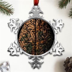 Always On My Mind Brain Map Vintage Metal Small Snowflake Ornament by uniart180623