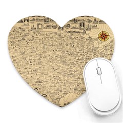 1940 Vintage Map Of The Usa Heart Mousepad by uniart180623