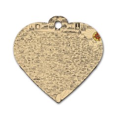 1940 Vintage Map Of The Usa Dog Tag Heart (two Sides) by uniart180623