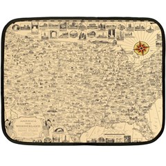 1940 Vintage Map Of The Usa Two Sides Fleece Blanket (mini) by uniart180623