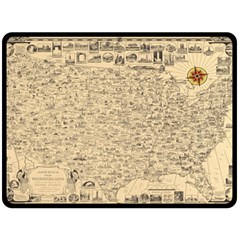 1940 Vintage Map Of The Usa Fleece Blanket (large) by uniart180623