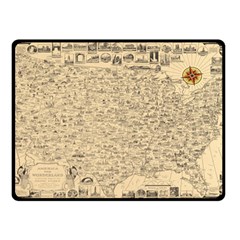 1940 Vintage Map Of The Usa Two Sides Fleece Blanket (small) by uniart180623