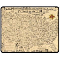 1940 Vintage Map Of The Usa Two Sides Fleece Blanket (medium) by uniart180623