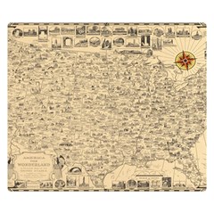 1940 Vintage Map Of The Usa Two Sides Premium Plush Fleece Blanket (small) by uniart180623