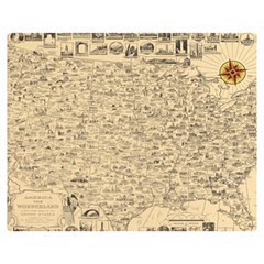 1940 Vintage Map Of The Usa Two Sides Premium Plush Fleece Blanket (medium) by uniart180623