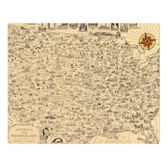 1940 Vintage Map Of The Usa Two Sides Premium Plush Fleece Blanket (large) by uniart180623