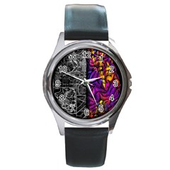 Ambiguity Tobe Brain Duality Mind Minimal Thinking Round Metal Watch by uniart180623