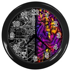 Ambiguity Tobe Brain Duality Mind Minimal Thinking Wall Clock (black) by uniart180623