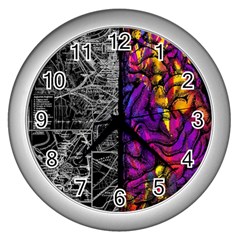 Ambiguity Tobe Brain Duality Mind Minimal Thinking Wall Clock (silver) by uniart180623