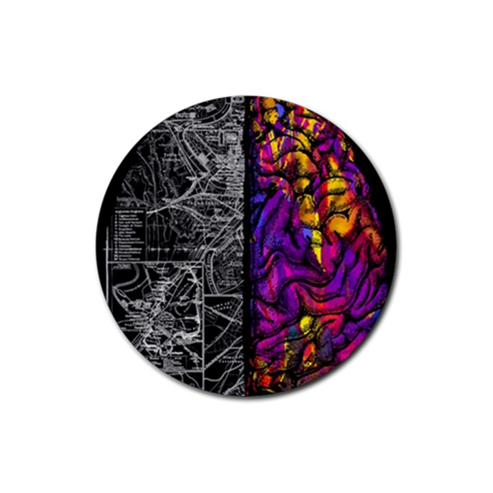 Ambiguity Tobe Brain Duality Mind Minimal Thinking Rubber Round Coaster (4 pack)