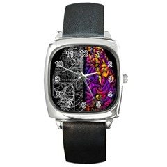 Ambiguity Tobe Brain Duality Mind Minimal Thinking Square Metal Watch by uniart180623