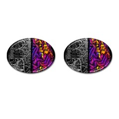 Ambiguity Tobe Brain Duality Mind Minimal Thinking Cufflinks (oval) by uniart180623