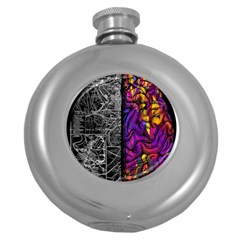 Ambiguity Tobe Brain Duality Mind Minimal Thinking Round Hip Flask (5 Oz) by uniart180623