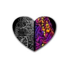 Ambiguity Tobe Brain Duality Mind Minimal Thinking Rubber Coaster (heart) by uniart180623