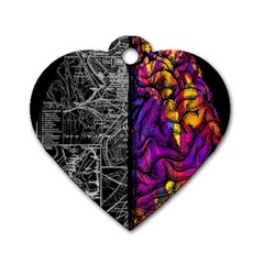 Ambiguity Tobe Brain Duality Mind Minimal Thinking Dog Tag Heart (two Sides) by uniart180623