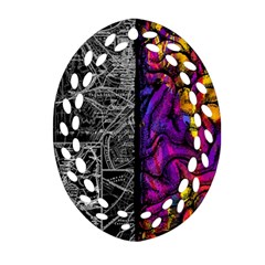 Ambiguity Tobe Brain Duality Mind Minimal Thinking Ornament (oval Filigree) by uniart180623