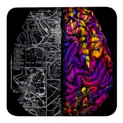 Ambiguity Tobe Brain Duality Mind Minimal Thinking Square Glass Fridge Magnet (4 Pack) by uniart180623