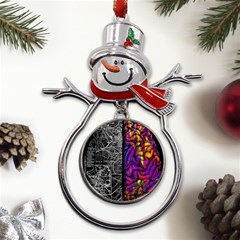 Ambiguity Tobe Brain Duality Mind Minimal Thinking Metal Snowman Ornament by uniart180623