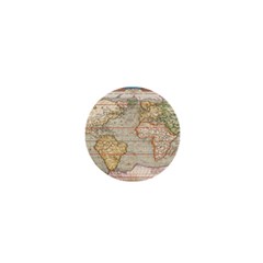 Old World Map Of Continents The Earth Vintage Retro 1  Mini Buttons by uniart180623