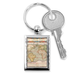 Old World Map Of Continents The Earth Vintage Retro Key Chain (rectangle) by uniart180623