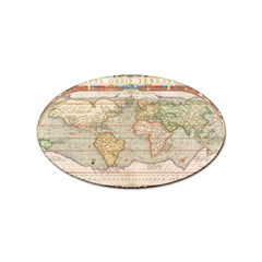 Old World Map Of Continents The Earth Vintage Retro Sticker Oval (100 Pack) by uniart180623