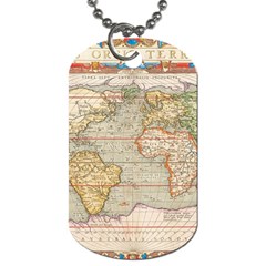 Old World Map Of Continents The Earth Vintage Retro Dog Tag (two Sides) by uniart180623