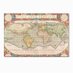 Old World Map Of Continents The Earth Vintage Retro Postcard 4 x 6  (pkg Of 10) by uniart180623