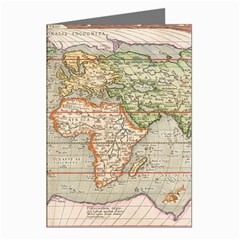 Old World Map Of Continents The Earth Vintage Retro Greeting Cards (pkg Of 8) by uniart180623