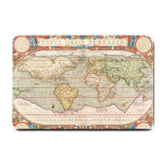 Old World Map Of Continents The Earth Vintage Retro Small Doormat by uniart180623