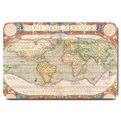 Old World Map Of Continents The Earth Vintage Retro Large Doormat by uniart180623