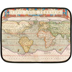 Old World Map Of Continents The Earth Vintage Retro Two Sides Fleece Blanket (mini) by uniart180623