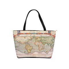 Old World Map Of Continents The Earth Vintage Retro Classic Shoulder Handbag by uniart180623