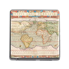 Old World Map Of Continents The Earth Vintage Retro Memory Card Reader (square 5 Slot) by uniart180623