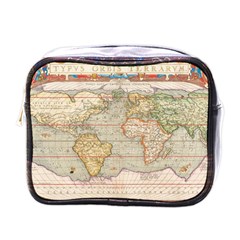 Old World Map Of Continents The Earth Vintage Retro Mini Toiletries Bag (one Side) by uniart180623