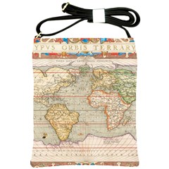 Old World Map Of Continents The Earth Vintage Retro Shoulder Sling Bag by uniart180623