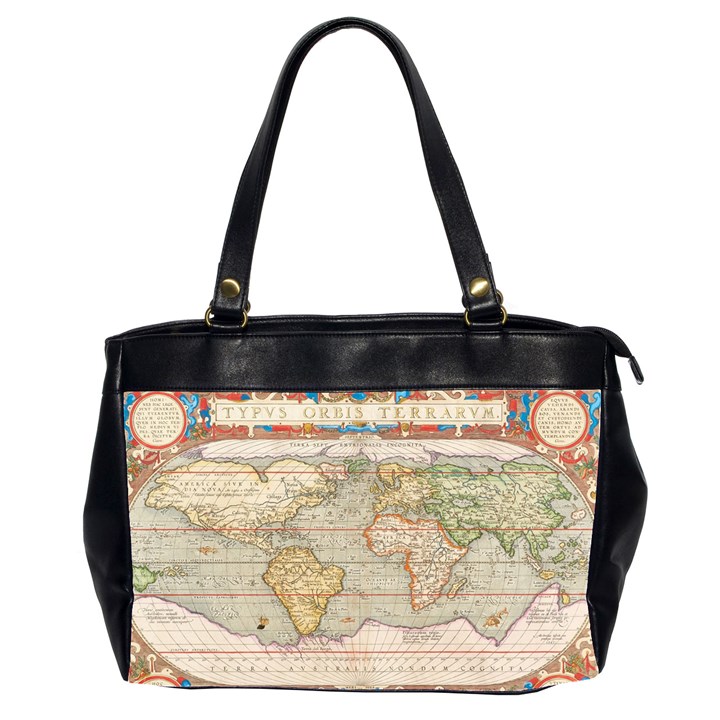 Old World Map Of Continents The Earth Vintage Retro Oversize Office Handbag (2 Sides)