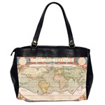 Old World Map Of Continents The Earth Vintage Retro Oversize Office Handbag (2 Sides) Back