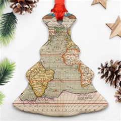 Old World Map Of Continents The Earth Vintage Retro Christmas Tree Ornament (two Sides) by uniart180623