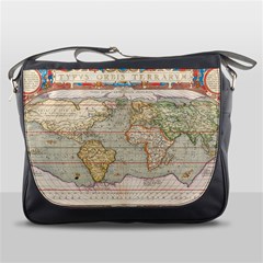 Old World Map Of Continents The Earth Vintage Retro Messenger Bag by uniart180623