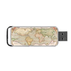 Old World Map Of Continents The Earth Vintage Retro Portable Usb Flash (one Side) by uniart180623