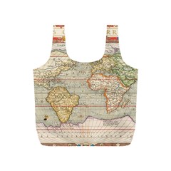 Old World Map Of Continents The Earth Vintage Retro Full Print Recycle Bag (s) by uniart180623