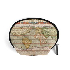 Old World Map Of Continents The Earth Vintage Retro Accessory Pouch (small) by uniart180623