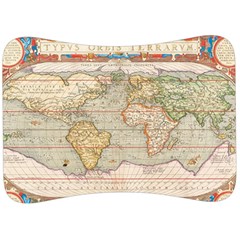 Old World Map Of Continents The Earth Vintage Retro Velour Seat Head Rest Cushion by uniart180623