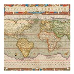 Old World Map Of Continents The Earth Vintage Retro Banner and Sign 4  x 4  Front