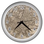 Vintage Map Europe Wall Clock (Silver) Front